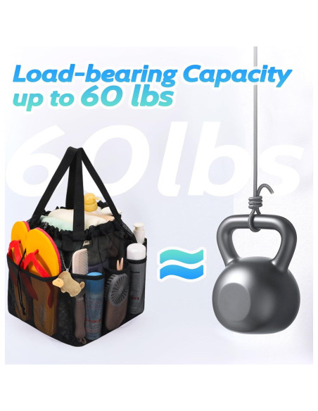 Caddy de Ducha Portátil Famichan Negro 27.22 kg 8 Bolsillos