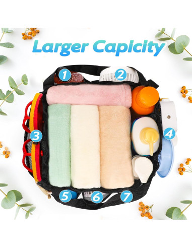 Caddy de Ducha Portátil Famichan Negro 27.22 kg 8 Bolsillos