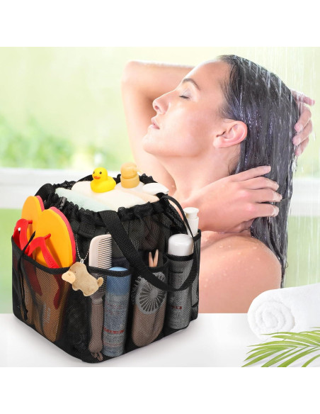 Caddy de Ducha Portátil Famichan Negro 27.22 kg 8 Bolsillos