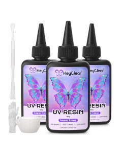 Kit de Resina UV 300g HeyClear - Epoxi Clara y Dura para Manualidades