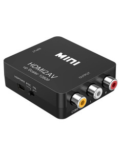 Adaptador HDMI a RCA AV TXY Mini Convertidor 1080p Negro