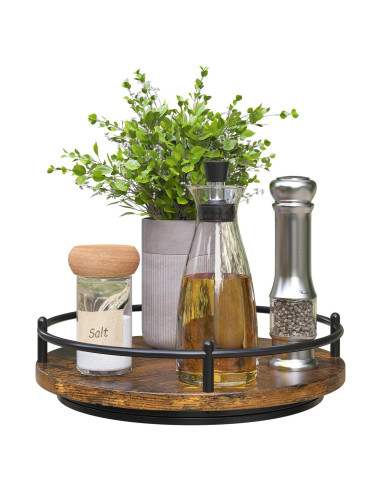 Organizador Lazy Susan KOKSTOP 22.86 cm Negro Madera y Metal