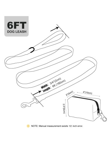 Correa Reflectante Didog de Nylon 1.8m con Dispensador para Perros