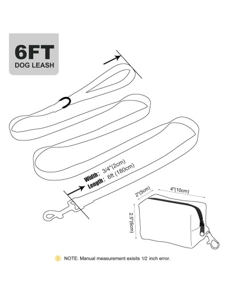 Correa Reflectante Didog de Nylon 1.8m con Dispensador para Perros