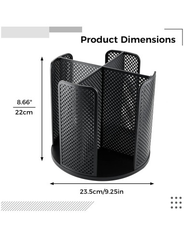 Organizador de Tazas Rotativo BATTIPAW 4 Compartimentos Negro