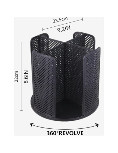 Organizador rotativo de tazas Villelei 4 compartimentos Negro