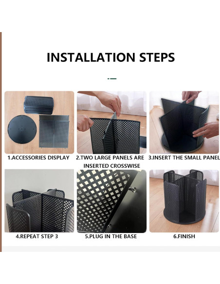 Organizador rotativo de tazas Villelei 4 compartimentos Negro