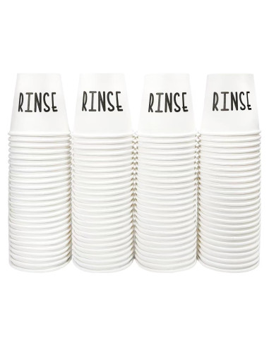 100 Vasos Desechables para Enjuagar BONLONG 3 oz Blancos