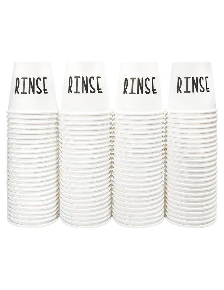100 Vasos Desechables para Enjuagar BONLONG 3 oz Blancos