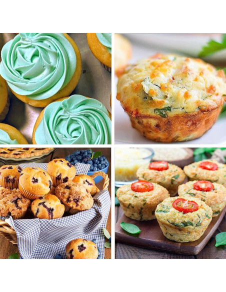 Molde de Silicona para Muffins JEWOSTER 12 Tazas Rojo