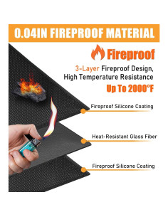 Alfombrilla de Parrilla TOHONFOO 121.9x91.4cm Resistente al Calor 2