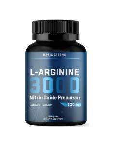 Suplemento L-Arginina 3150mg Vegano BASIC GREENS - 90 Cápsulas