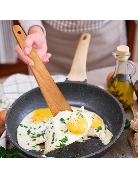 Juego de 2 espátulas de madera de teca Ayiaren 25 y 30 cm Juego de 2 espátulas de madera de teca Ayiaren 25 y 30 cm