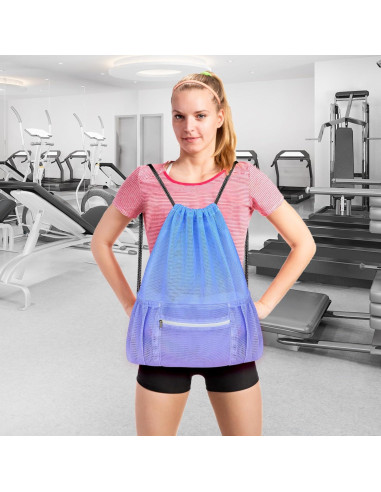 Bolsa de Malla Nidoul con Cierre y Bolsillo para Gimnasio