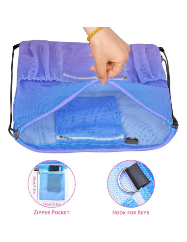 Bolsa de Malla Nidoul con Cierre y Bolsillo para Gimnasio