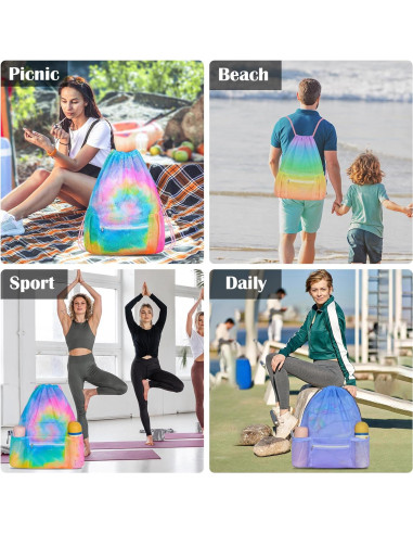 Bolsa de Malla Nidoul con Cierre y Bolsillo para Gimnasio