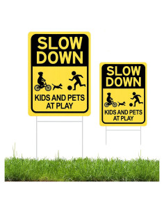 Señal de Reducir Velocidad HISVISION Niños y Mascotas 40x30cm