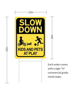 Señal de Reducir Velocidad HISVISION Niños y Mascotas 40x30cm 2