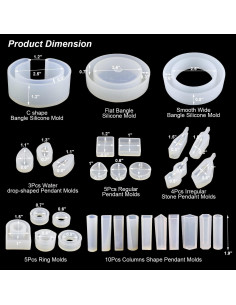 Kit de Joyería de Resina LET'S RESIN 30 Piezas Moldes Silicona 2