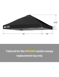 Cubierta de Reemplazo CROWN SHADES 10x10 Negra RM100H 2