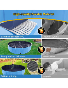 Piscina Plegable para Perros CACSPS 81 cm Azul Antideslizante 2