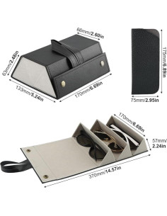 Estuche de Viaje para Gafas JIANWEI 3 Ranuras Negro 2