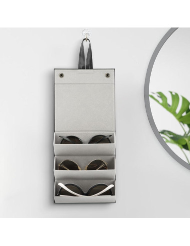 Estuche de Viaje para Gafas JIANWEI 3 Ranuras Negro