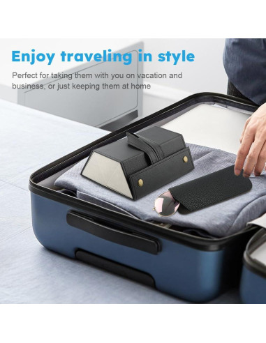 Estuche de Viaje para Gafas JIANWEI 3 Ranuras Negro