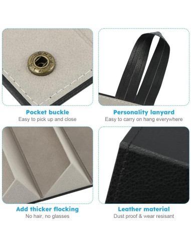 Estuche de Viaje para Gafas JIANWEI 3 Ranuras Negro