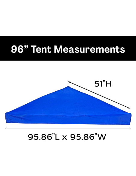Cubierta de Toldo Pop Up 8x8 Breezy Azul Resistente al Agua