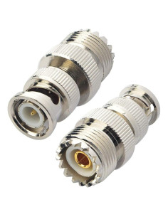 Adaptador Coaxial UHF a BNC Boobrie 2 Piezas 50 Ohmios