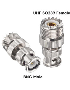 Adaptador Coaxial UHF a BNC Boobrie 2 Piezas 50 Ohmios 2