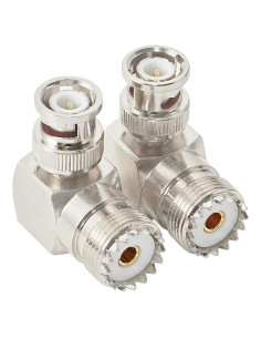 Adaptador Coaxial BNC Macho a UHF Hembra SO239 - Paquete de 2