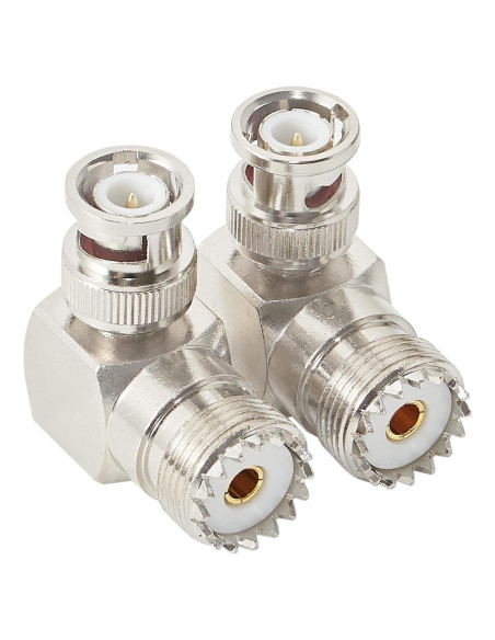 Adaptador Coaxial BNC Macho a UHF Hembra SO239 - Paquete de 2
