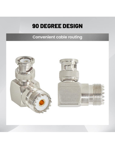 Adaptador Coaxial BNC Macho a UHF Hembra SO239 - Paquete de 2