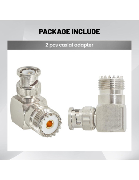 Adaptador Coaxial BNC Macho a UHF Hembra SO239 - Paquete de 2