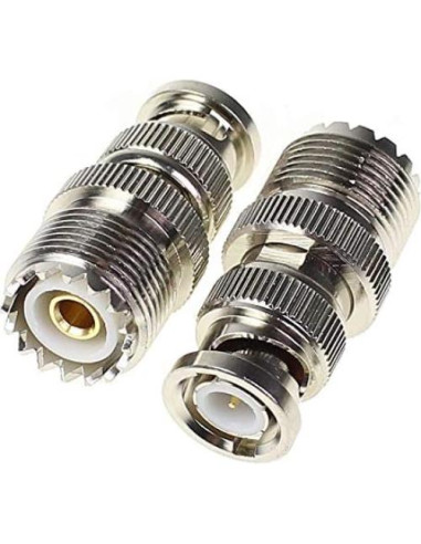Adaptador BNC Macho a UHF Hembra SO-239 4 Piezas Coaxial RF