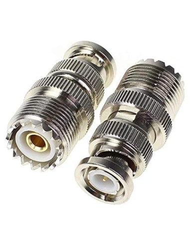 Adaptador Coaxial BNC Macho a UHF Hembra Exgoofit - 2 Pcs