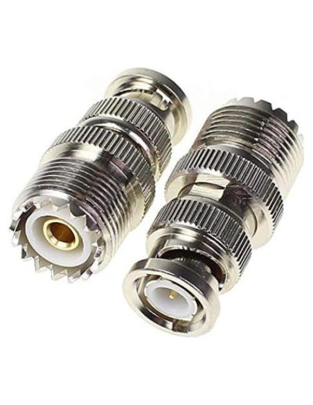 Adaptador Coaxial BNC Macho a UHF Hembra Exgoofit - 2 Pcs