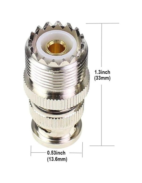 Adaptador Coaxial BNC Macho a UHF Hembra Exgoofit - 2 Pcs