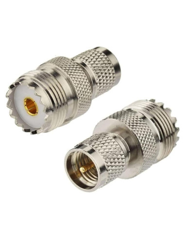 Adaptador Coaxial RF DHT Electronics Mini-UHF a UHF SO239