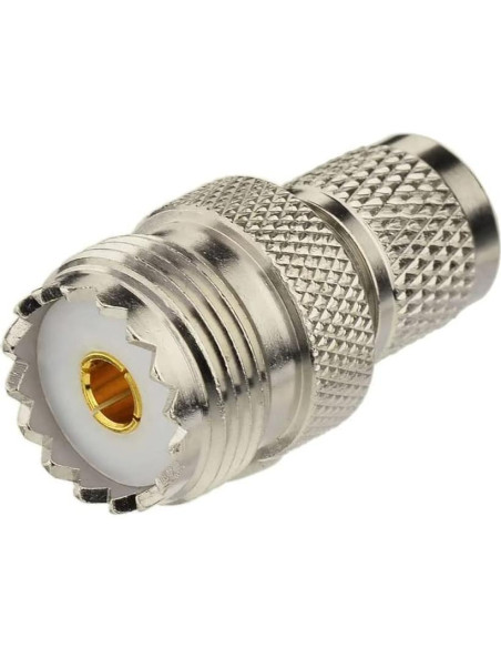Adaptador Coaxial RF DHT Electronics Mini-UHF a UHF SO239 Adaptador Coaxial RF DHT Electronics Mini-UHF a UHF SO239
