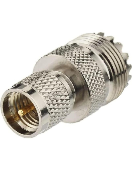 Adaptador Coaxial RF DHT Electronics Mini-UHF a UHF SO239 Adaptador Coaxial RF DHT Electronics Mini-UHF a UHF SO239