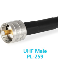 Cable Coaxial WIZACE PL259 a SO239 1 Metro 50 Ohm 2