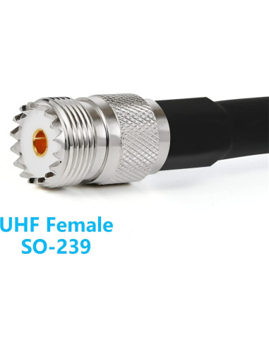 Cable Coaxial WIZACE PL259 a SO239 1 Metro 50 Ohm