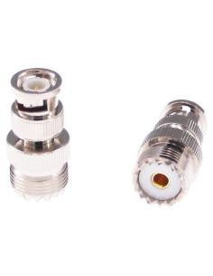 Adaptador BNC Macho a UHF Hembra 50 Ohm 2 Pcs RFaha