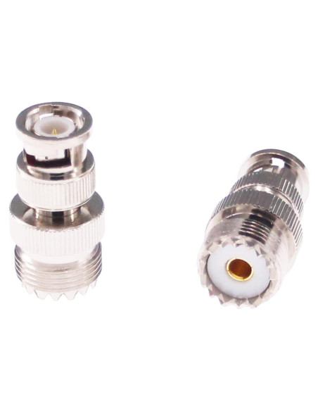Adaptador BNC Macho a UHF Hembra 50 Ohm 2 Pcs RFaha