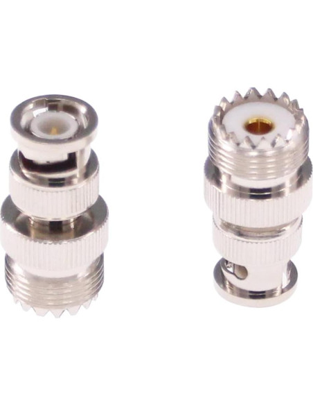 Adaptador BNC Macho a UHF Hembra 50 Ohm 2 Pcs RFaha