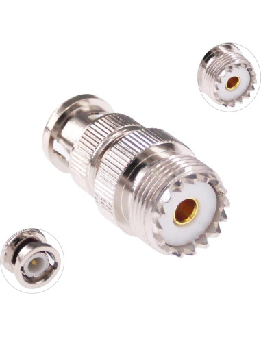 Adaptador BNC Macho a UHF Hembra 50 Ohm 2 Pcs RFaha