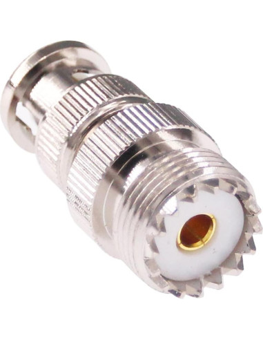 Adaptador BNC Macho a UHF Hembra 50 Ohm 2 Pcs RFaha